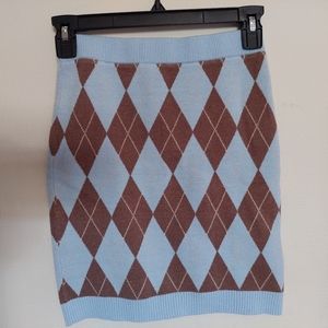 [Haute Monde] Knit Argyle Skirt